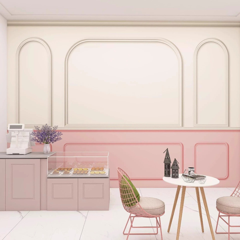 Sienų tapetai: prancūziškos gipso linijos dizainas, šilko medžiaga, dėmių atsparumas