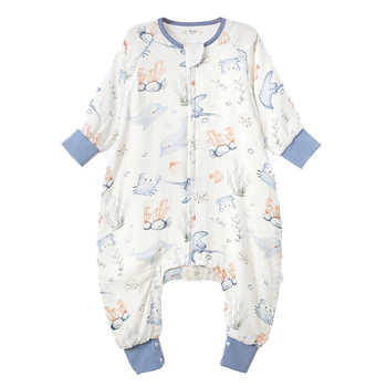 Baba hálózsák elválasztott lábakkal, bambuszrost anyagból, pamut töltettel, antibakteriális, nyár–tavasz–ősz használatra