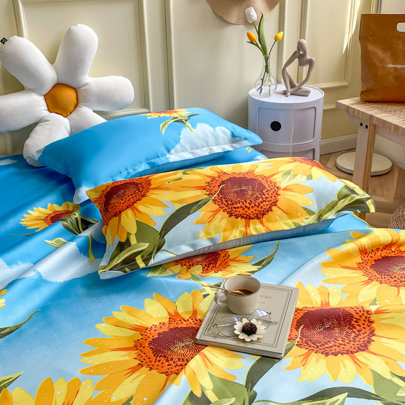 Мат кит Ice Silk печат, сгъваем, модерен минималистичен стил, химическо влакно, тричастен комплект