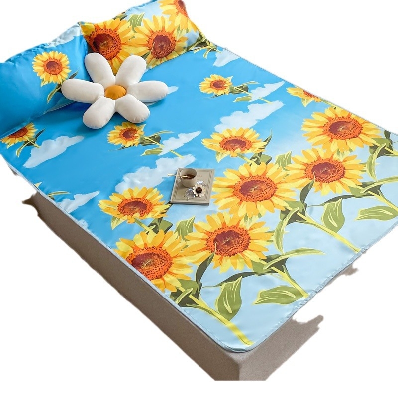 Мат кит Ice Silk печат, сгъваем, модерен минималистичен стил, химическо влакно, тричастен комплект