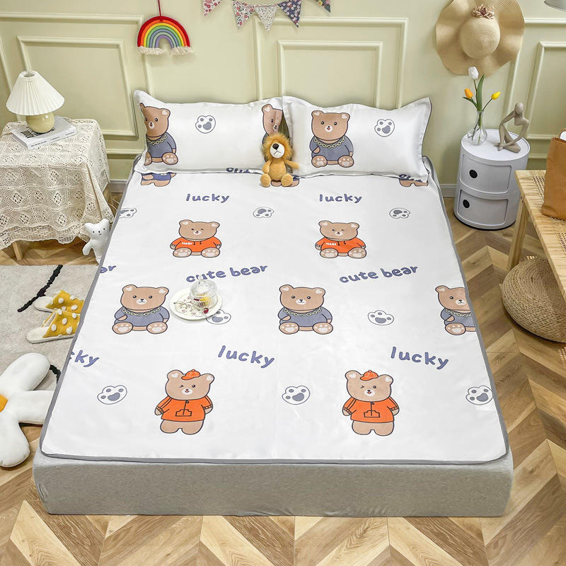 Мат кит Ice Silk печат, сгъваем, модерен минималистичен стил, химическо влакно, тричастен комплект