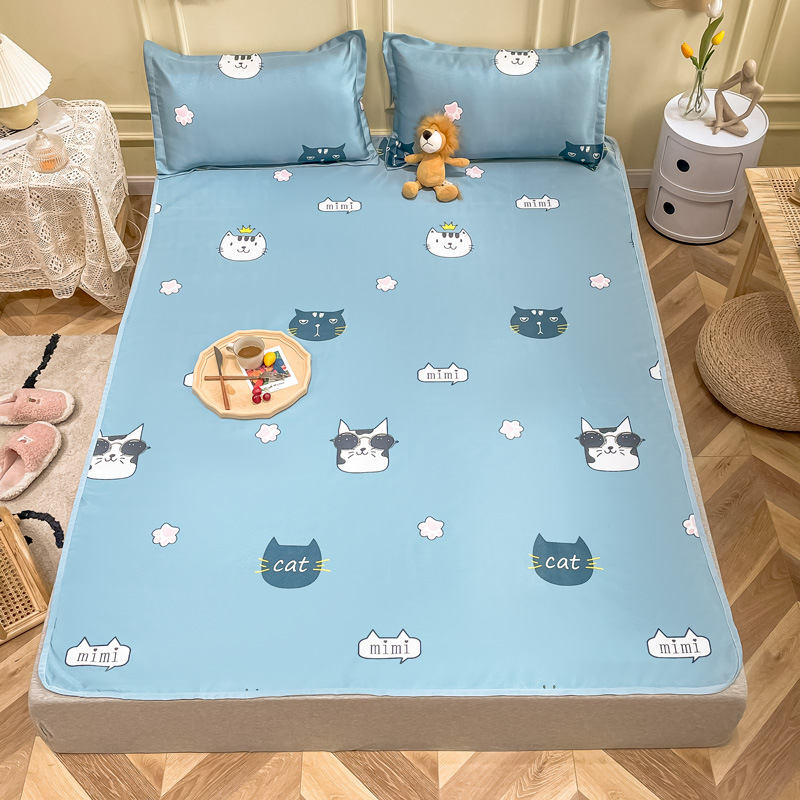 Мат кит Ice Silk печат, сгъваем, модерен минималистичен стил, химическо влакно, тричастен комплект