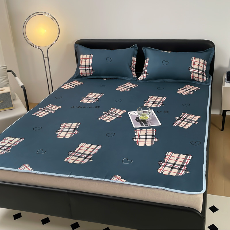 Мат кит Ice Silk печат, сгъваем, модерен минималистичен стил, химическо влакно, тричастен комплект