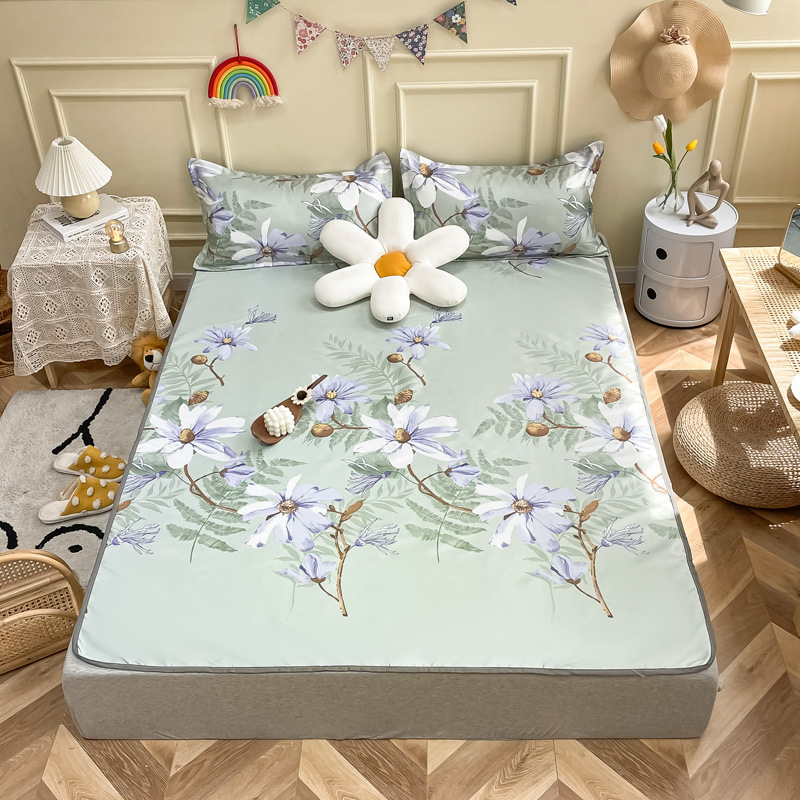 Мат кит Ice Silk печат, сгъваем, модерен минималистичен стил, химическо влакно, тричастен комплект