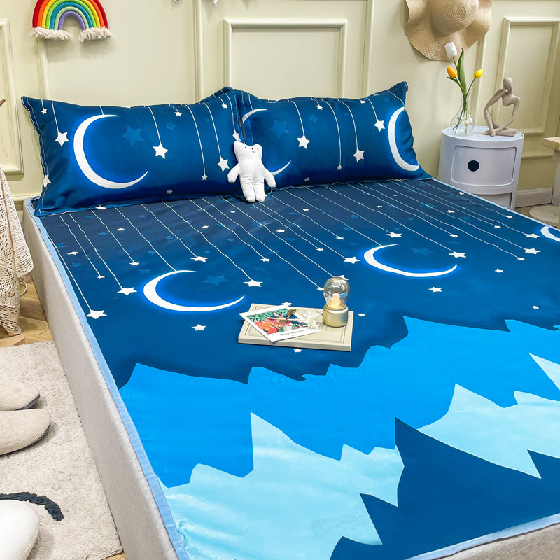 Мат кит Ice Silk печат, сгъваем, модерен минималистичен стил, химическо влакно, тричастен комплект