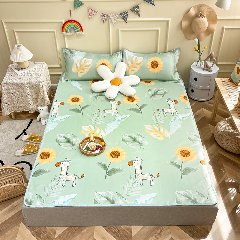 Мат кит Ice Silk печат, сгъваем, модерен минималистичен стил, химическо влакно, тричастен комплект