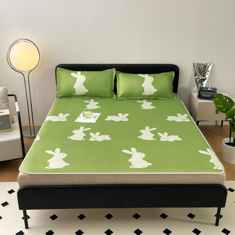 Мат кит Ice Silk печат, сгъваем, модерен минималистичен стил, химическо влакно, тричастен комплект