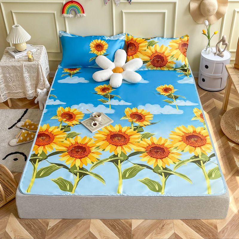 Мат кит Ice Silk печат, сгъваем, модерен минималистичен стил, химическо влакно, тричастен комплект