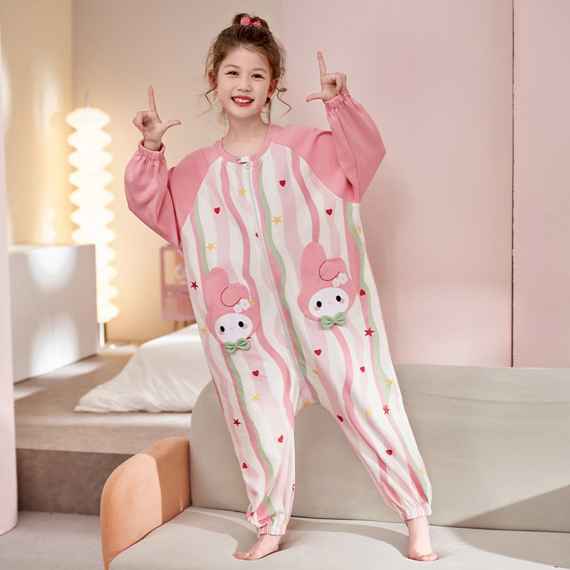 Vaikų vienos dalies naktiniai drabužiai, 95% medvilnė, unisex, 2025 m. pavasaris, animacinių filmų raštai, anti-statinis ir drėgmės pašalinimas