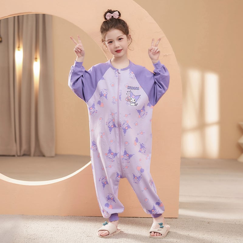 Vaikų vienos dalies naktiniai drabužiai, 95% medvilnė, unisex, 2025 m. pavasaris, animacinių filmų raštai, anti-statinis ir drėgmės pašalinimas