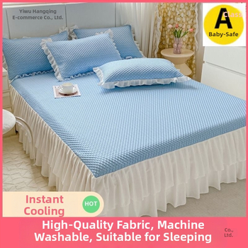 Set Ice Silk Mat, Trojdelná letná chladiaca matrac sada, Skladací, ľahký luxusný štýl; Materiál: Viskózna vlákna (Ice Silk); Tkanina: Tlačené