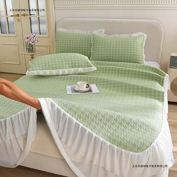 Set Ice Silk Mat, Trojdelná letná chladiaca matrac sada, Skladací, ľahký luxusný štýl; Materiál: Viskózna vlákna (Ice Silk); Tkanina: Tlačené