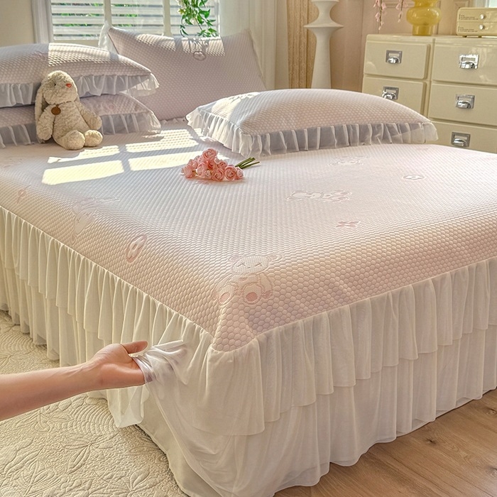 Jégselyem Mat Készlet, Három részes nyári hűsítő matrac, Összecsukható, Könnyed luxus stílus; Anyag: Viskóz Ice Silk; Szövés: Nyomtatott