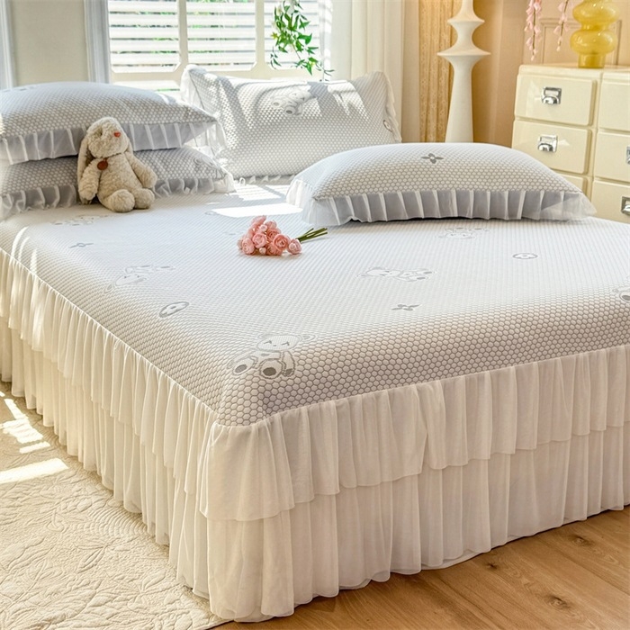 Jégselyem Mat Készlet, Három részes nyári hűsítő matrac, Összecsukható, Könnyed luxus stílus; Anyag: Viskóz Ice Silk; Szövés: Nyomtatott