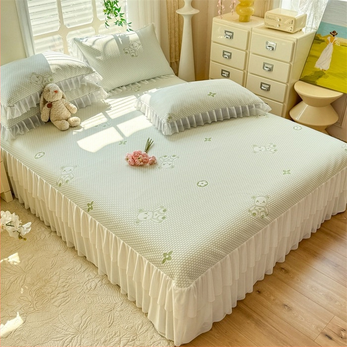 Set Ice Silk Mat, Trojdelná letná chladiaca matrac sada, Skladací, ľahký luxusný štýl; Materiál: Viskózna vlákna (Ice Silk); Tkanina: Tlačené