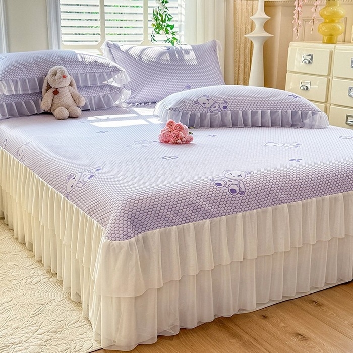 Jégselyem Mat Készlet, Három részes nyári hűsítő matrac, Összecsukható, Könnyed luxus stílus; Anyag: Viskóz Ice Silk; Szövés: Nyomtatott