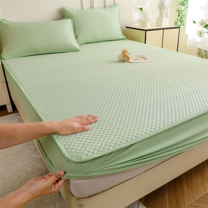 Jégselyem Mat Készlet, Három részes nyári hűsítő matrac, Összecsukható, Könnyed luxus stílus; Anyag: Viskóz Ice Silk; Szövés: Nyomtatott