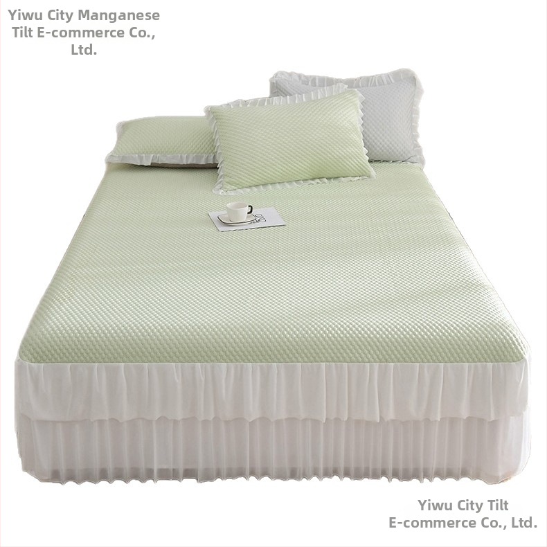 Set Ice Silk Mat, Trojdelná letná chladiaca matrac sada, Skladací, ľahký luxusný štýl; Materiál: Viskózna vlákna (Ice Silk); Tkanina: Tlačené