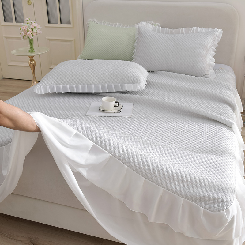 Jégselyem Mat Készlet, Három részes nyári hűsítő matrac, Összecsukható, Könnyed luxus stílus; Anyag: Viskóz Ice Silk; Szövés: Nyomtatott