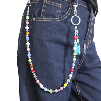 Juosmens grandinėlė su nerūdijančio plieno karoliukais, rankų darbo, hip-hop stilius, unisex, suaugusiesiems