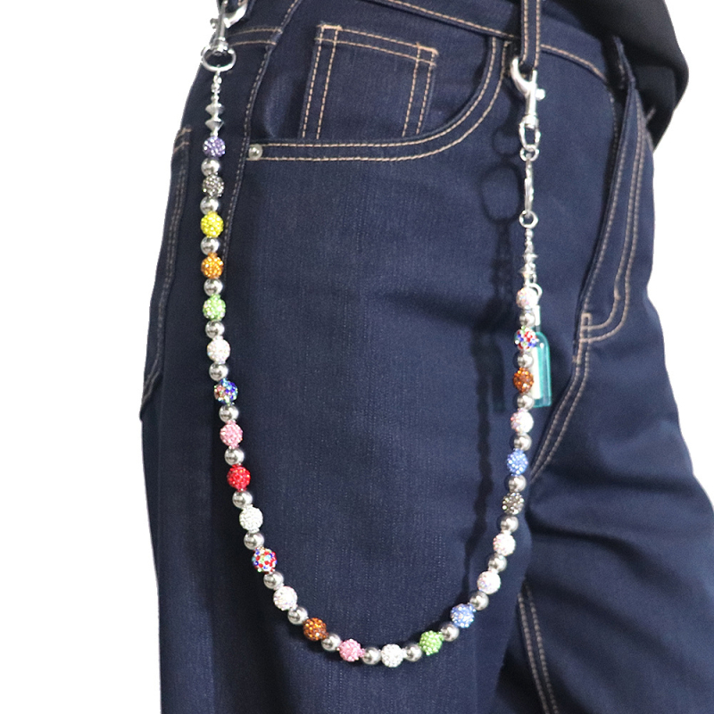 Juosmens grandinėlė su nerūdijančio plieno karoliukais, rankų darbo, hip-hop stilius, unisex, suaugusiesiems