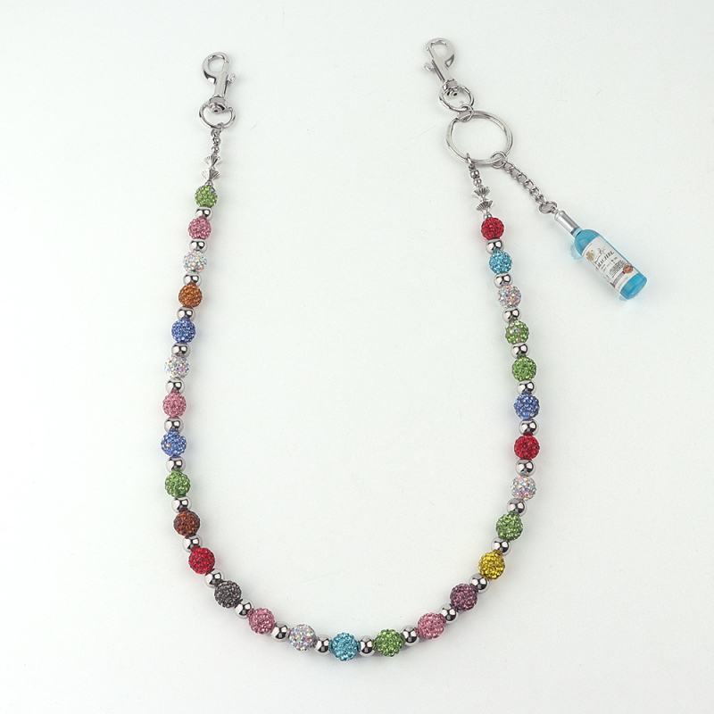 Juosmens grandinėlė su nerūdijančio plieno karoliukais, rankų darbo, hip-hop stilius, unisex, suaugusiesiems