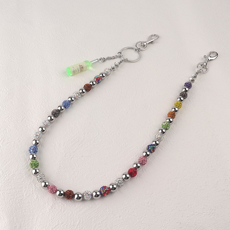 Juosmens grandinėlė su nerūdijančio plieno karoliukais, rankų darbo, hip-hop stilius, unisex, suaugusiesiems