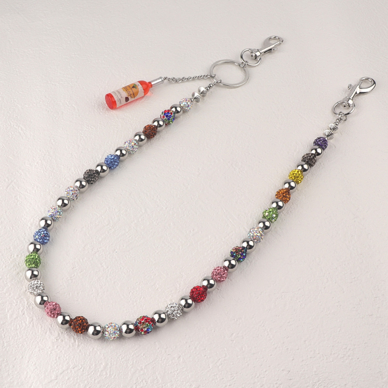 Juosmens grandinėlė su nerūdijančio plieno karoliukais, rankų darbo, hip-hop stilius, unisex, suaugusiesiems