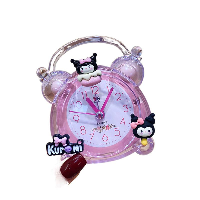 Íróasztali óra éjjeli fény funkcióval — Gyerekeknek szóló rajzfilm dizájn, műanyag tok és számlap, külső tápegység