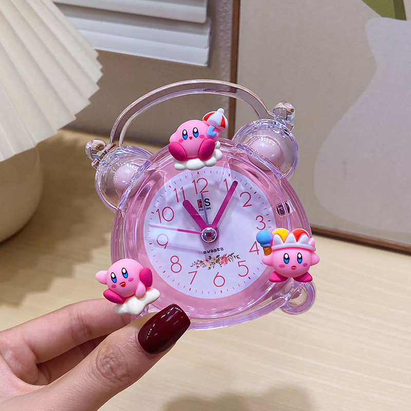 Íróasztali óra éjjeli fény funkcióval — Gyerekeknek szóló rajzfilm dizájn, műanyag tok és számlap, külső tápegység