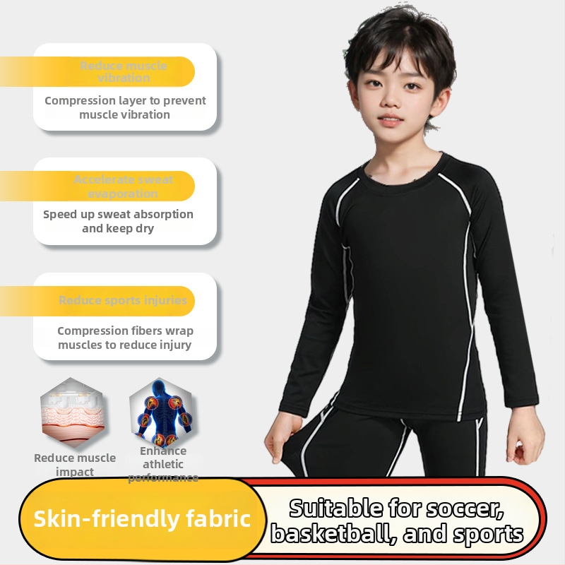 Detský dlhý rukáv viacúčelný športový set, rýchloschnúci, unisex, všetky ročné obdobia, Kuaiyu, polyester-acetát zmes, pokožke príjemná podšívka