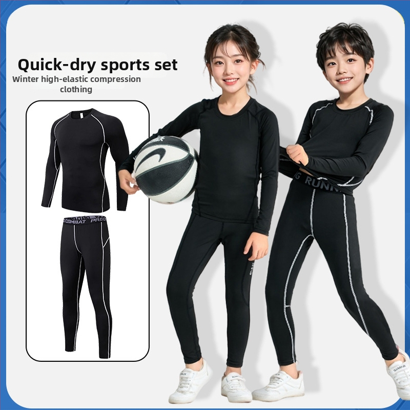 Detský dlhý rukáv viacúčelný športový set, rýchloschnúci, unisex, všetky ročné obdobia, Kuaiyu, polyester-acetát zmes, pokožke príjemná podšívka