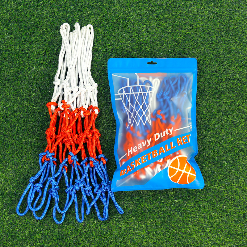 Krepšinio tinklas – nailonas, trispalvis audinys, svoris 0,3 kg, Hengfeng Ruichuang prekės ženklas, pritaikoma, tinkama vidiniam ir lauko žaidimams