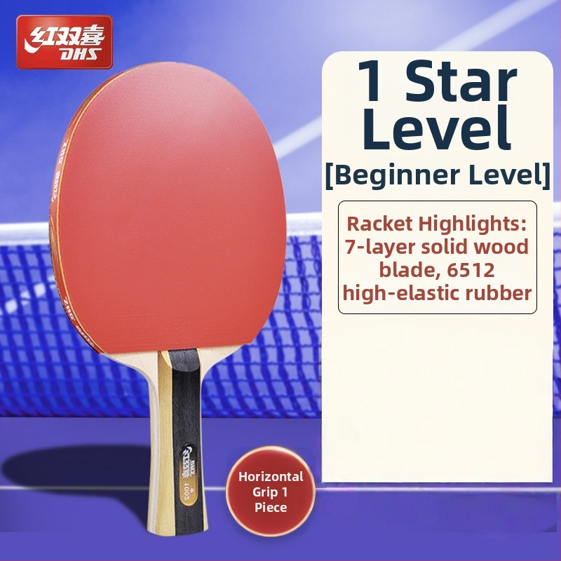Dhs stalo teniso raketė — gryna mediena, klijus atspari guma, horizontinis smūgis, vienas komplektas