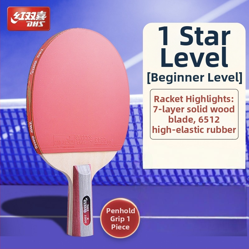 Dhs stalo teniso raketė — gryna mediena, klijus atspari guma, horizontinis smūgis, vienas komplektas