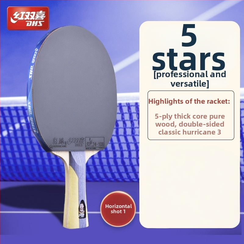 Dhs stalo teniso raketė — gryna mediena, klijus atspari guma, horizontinis smūgis, vienas komplektas