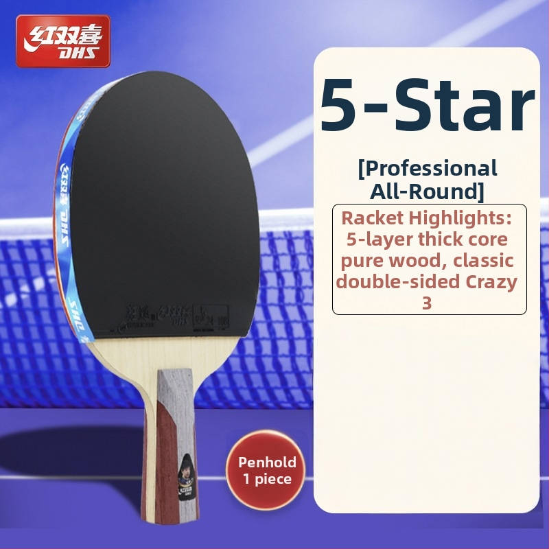 Dhs stalo teniso raketė — gryna mediena, klijus atspari guma, horizontinis smūgis, vienas komplektas