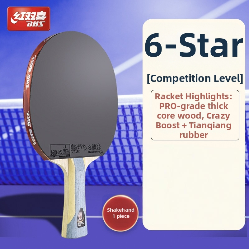 Dhs stalo teniso raketė — gryna mediena, klijus atspari guma, horizontinis smūgis, vienas komplektas