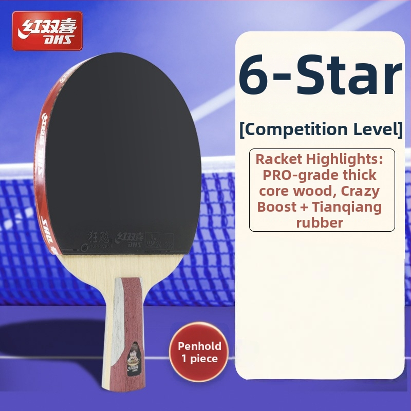 Dhs stalo teniso raketė — gryna mediena, klijus atspari guma, horizontinis smūgis, vienas komplektas