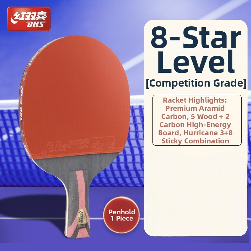 Dhs stalo teniso raketė — gryna mediena, klijus atspari guma, horizontinis smūgis, vienas komplektas
