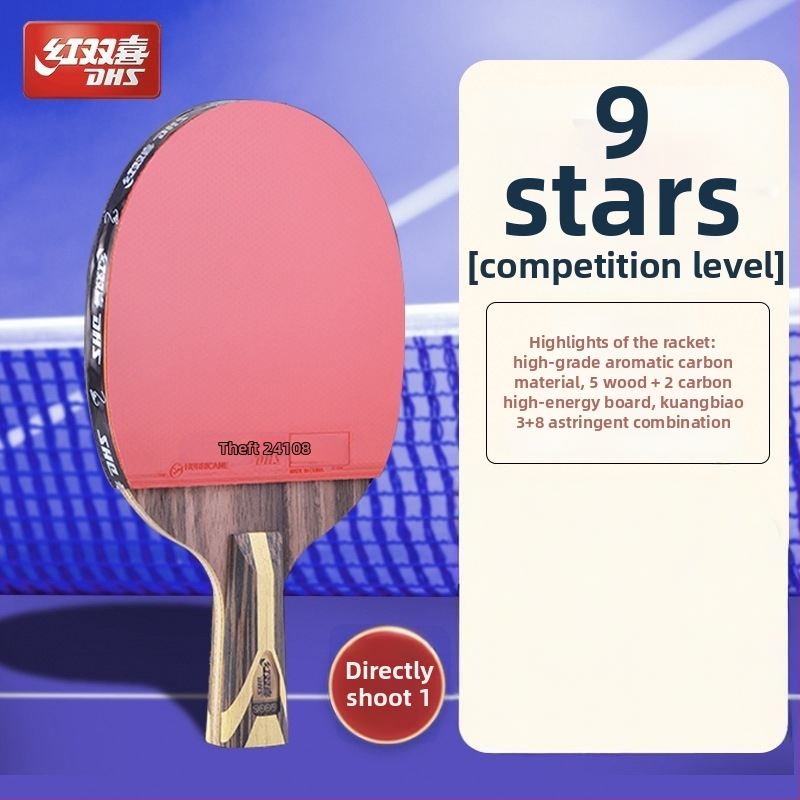 Dhs stalo teniso raketė — gryna mediena, klijus atspari guma, horizontinis smūgis, vienas komplektas