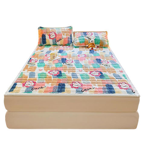 Jesensko-zimski komplet posteljine od mliječnog velura, anti-slip, za jednokrevetne i dvokrevetne krevete, s fleeceom, veličina 180x200-220 cm