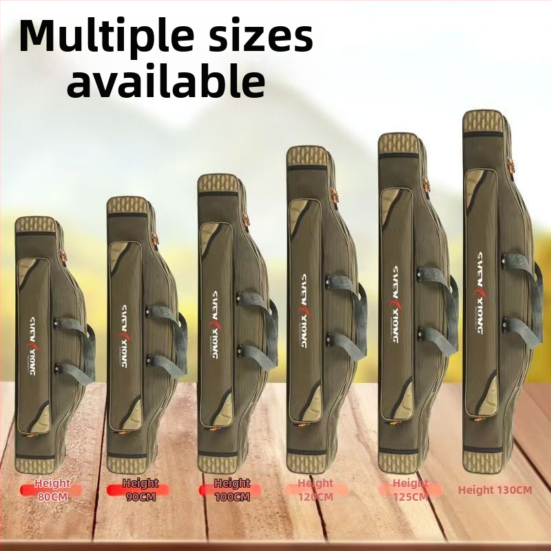 Риболовен калъф за пръчки Shuiyijia – усилен, водоустойчив, тройнослоен от Oxford плат, отделения за стръв, влакно, пръчка и макара