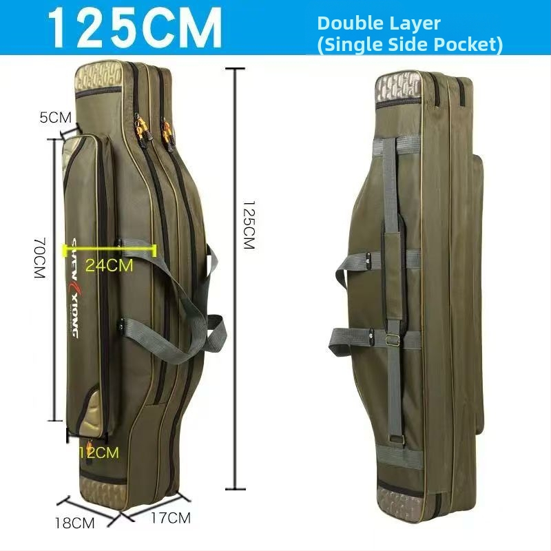 Torba za štapove Shuiyijia – ojačana, vodootporna, trostruka sloj od Oxford platna, pretinci za mamac, najlon, štap i navijač