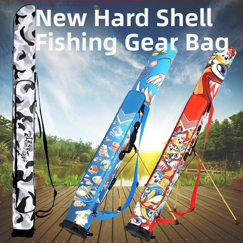 Torba za štapove za ribolov s tvrdim kućištem, jednostruka, ne vodootporna.