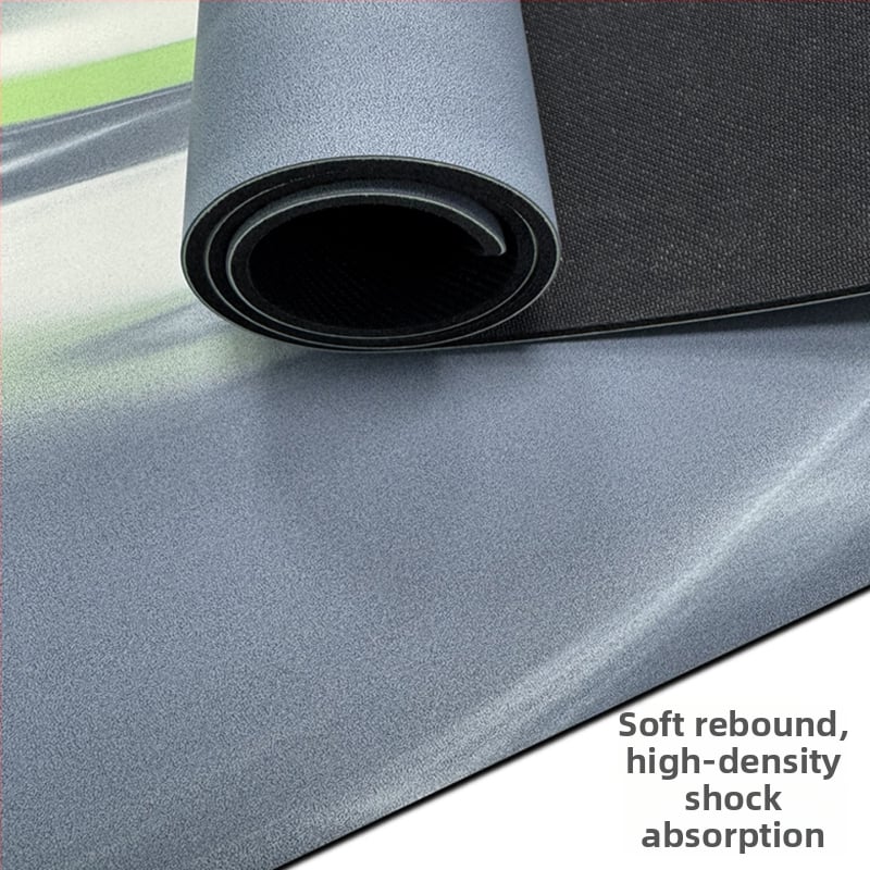 Йога постелка от матово PU и естествен каучук, нехлъзгаща повърхност, модел с ивици, тегло 2,9 кг, дебелина 5 мм