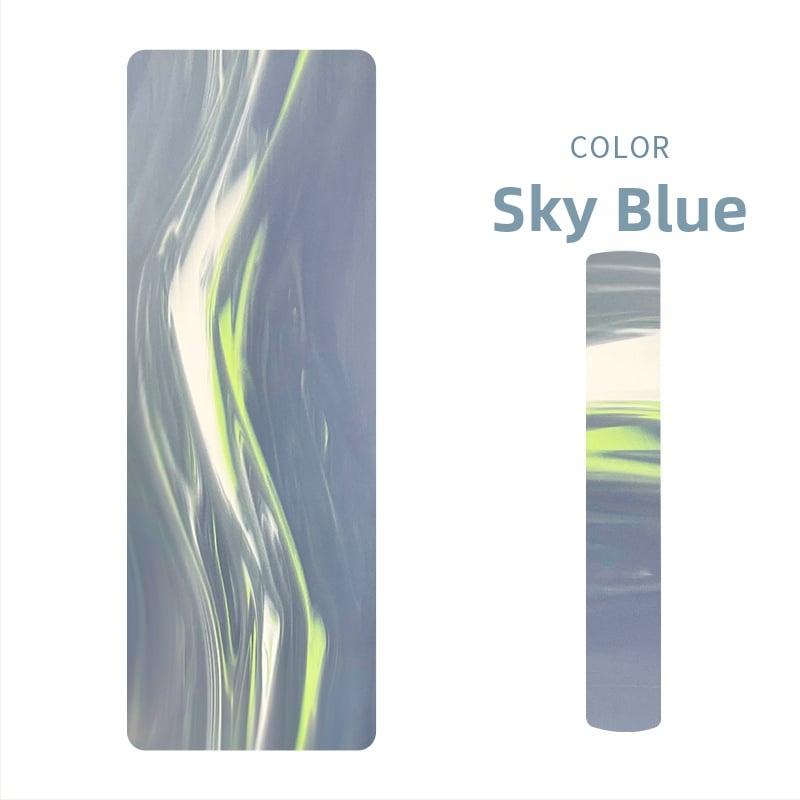 Йога постелка от матово PU и естествен каучук, нехлъзгаща повърхност, модел с ивици, тегло 2,9 кг, дебелина 5 мм