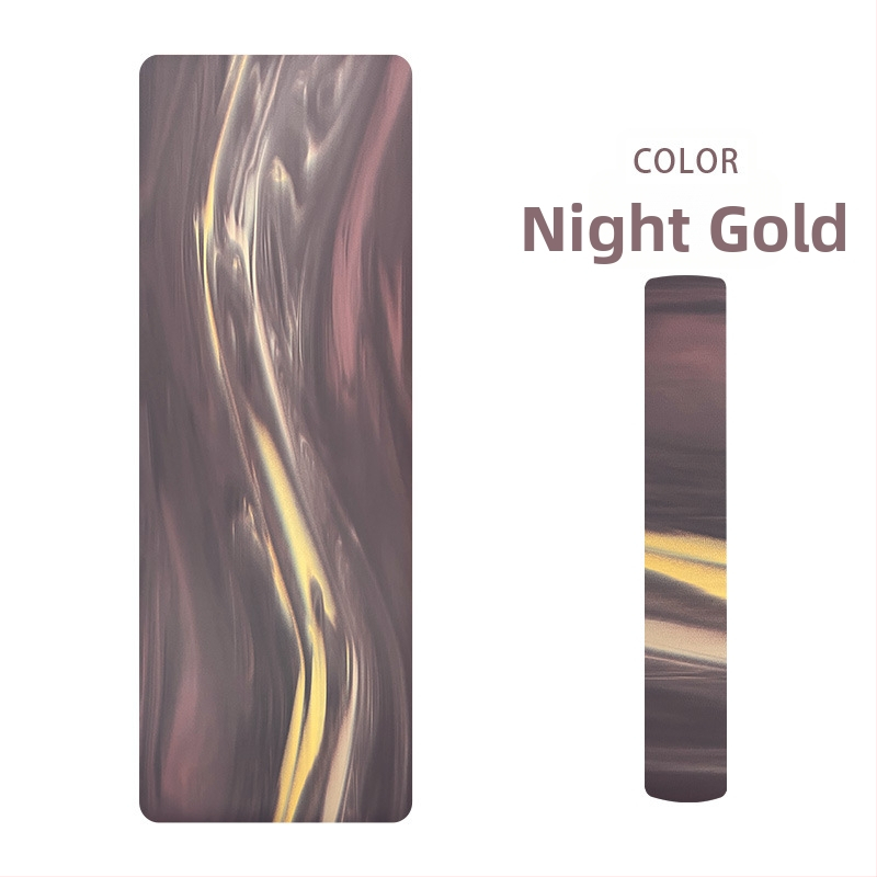 Йога постелка от матово PU и естествен каучук, нехлъзгаща повърхност, модел с ивици, тегло 2,9 кг, дебелина 5 мм