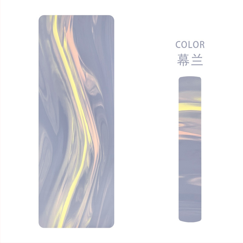 Йога постелка от матово PU и естествен каучук, нехлъзгаща повърхност, модел с ивици, тегло 2,9 кг, дебелина 5 мм