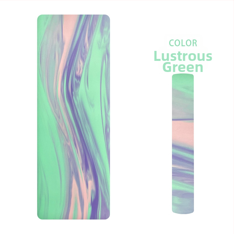 Йога постелка от матово PU и естествен каучук, нехлъзгаща повърхност, модел с ивици, тегло 2,9 кг, дебелина 5 мм